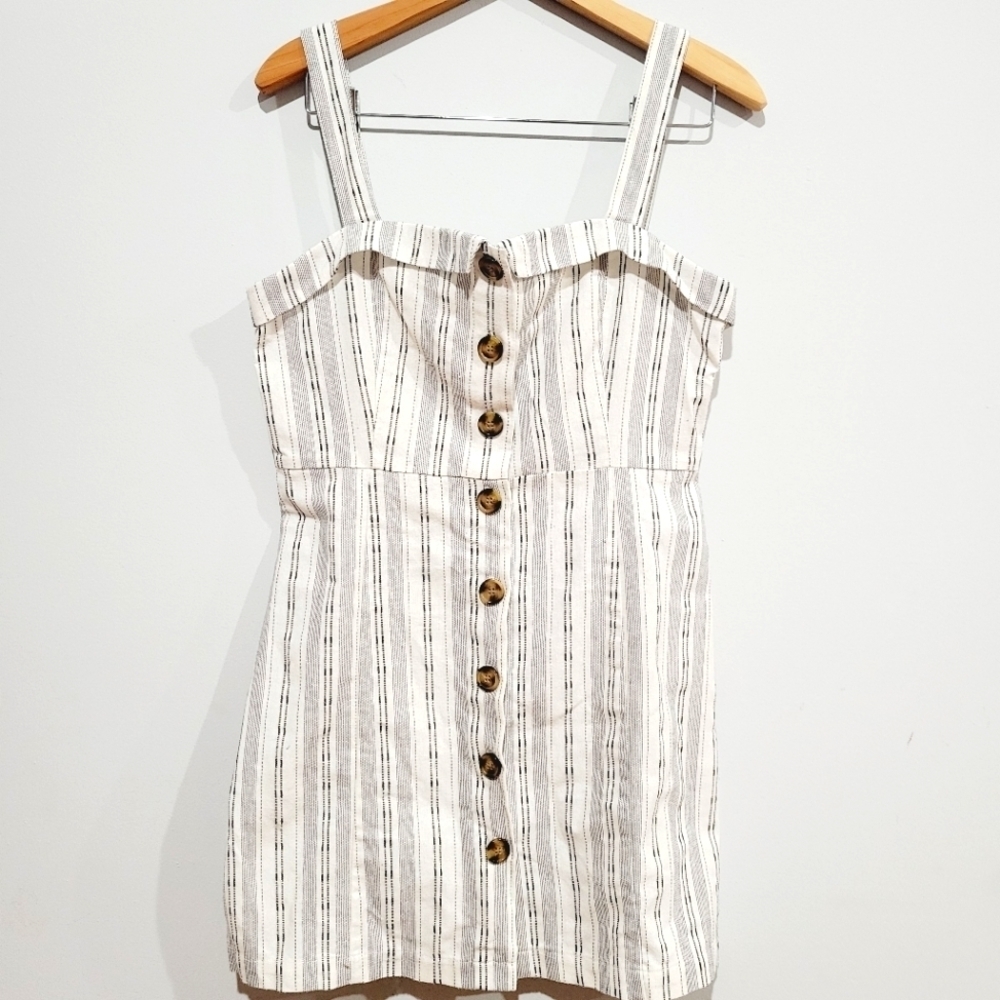 Forever 21 Striped Tortoise Shell Buttons Dress size L